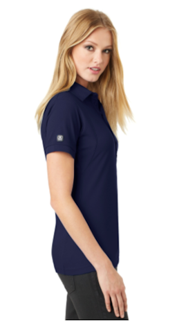Sample of OGIO Jewel Polo in Navy from side sleeveright