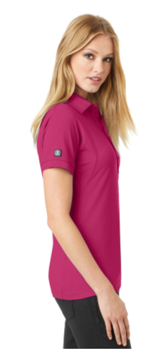 Sample of OGIO Jewel Polo in Pink Crush from side sleeveright