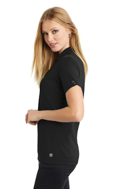 Sample of OGIO Glam Polo in Blacktop from side sleeveright
