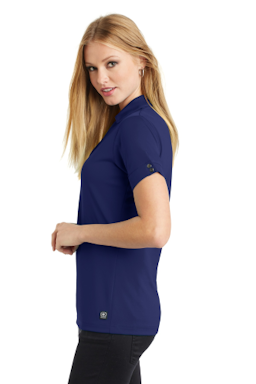 Sample of OGIO Glam Polo in Blueprint from side sleeveright