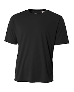 Sample of A4 N3142 - Men's Short-Sleeve Cooling 100% Polyester Performance Crew in BLACK from side front
