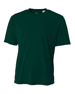 Sample of A4 N3142 - Men's Short-Sleeve Cooling 100% Polyester Performance Crew in FOREST GREEN from side front