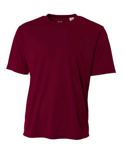Sample of A4 N3142 - Men's Short-Sleeve Cooling 100% Polyester Performance Crew in MAROON style