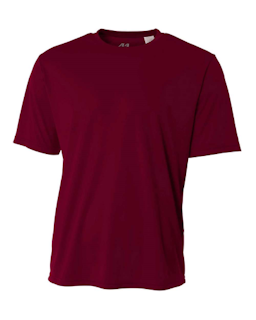 Sample of A4 N3142 - Men's Short-Sleeve Cooling 100% Polyester Performance Crew in MAROON from side front