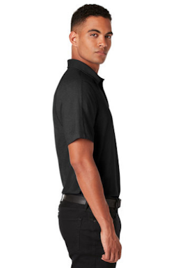 Sample of OGIO Onyx Polo in Blacktop from side sleeveright