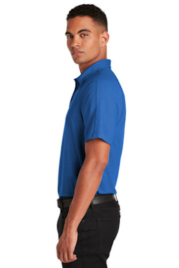 Sample of OGIO Onyx Polo in Electric Blue from side sleeveleft