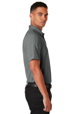Sample of OGIO Onyx Polo in Petrol Grey from side sleeveright