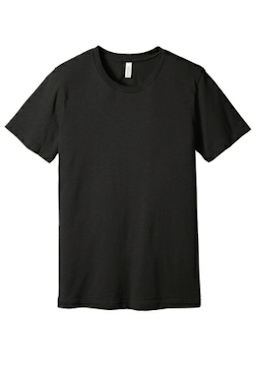 Sample of BELLA+CANVAS Unisex Jersey Short Sleeve Tee in Black Ht from side front