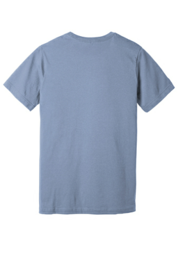 Sample of BELLA+CANVAS Unisex Jersey Short Sleeve Tee in Ht Blue from side back