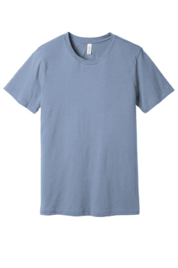 Sample of BELLA+CANVAS Unisex Jersey Short Sleeve Tee in Ht Blue from side front