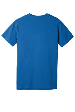Sample of BELLA+CANVAS Unisex Jersey Short Sleeve Tee in Ht Columb Blue from side back