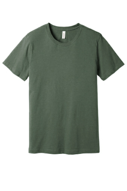 Sample of BELLA+CANVAS Unisex Jersey Short Sleeve Tee in Ht Military Gn from side front