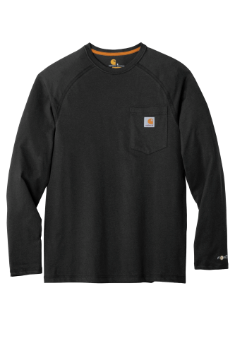 Sample of Carhartt Force Cotton Delmont Long Sleeve T-Shirt in Black style