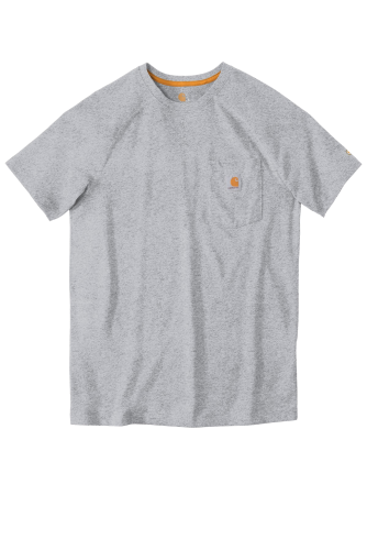Sample of Carhartt Force Cotton Delmont Short Sleeve T-Shirt in Heather Grey style