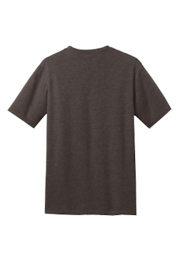 Sample of District Made Mens Perfect Blend Crew Tee in Hthr Brown from side back