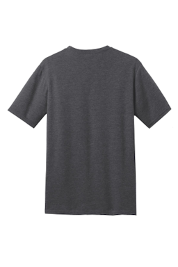 Sample of District Made Mens Perfect Blend Crew Tee in Hthr Charcoal from side back
