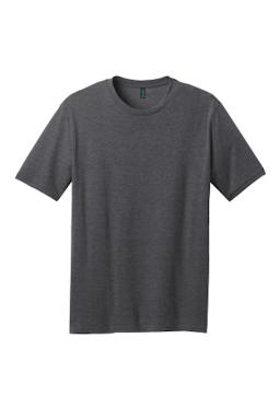 Sample of District Made Mens Perfect Blend Crew Tee in Hthr Charcoal from side front