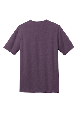 Sample of District Made Mens Perfect Blend Crew Tee in Hthr Eggplant from side back