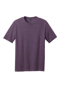 Sample of District Made Mens Perfect Blend Crew Tee in Hthr Eggplant from side front