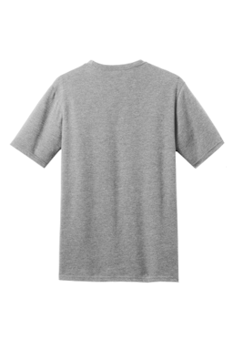 Sample of District Made Mens Perfect Blend Crew Tee in Lt Hthr Grey from side back