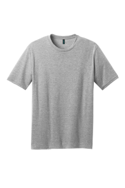 Sample of District Made Mens Perfect Blend Crew Tee in Lt Hthr Grey from side front