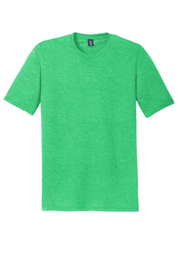 Sample of District Made Mens Perfect Tri Crew Tee in Green Frost from side front