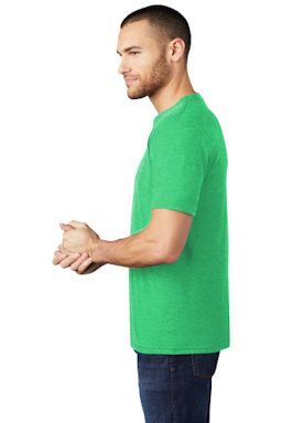 Sample of District Made Mens Perfect Tri Crew Tee in Green Frost from side sleeveleft