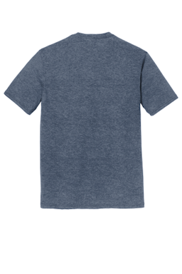 Sample of District Made Mens Perfect Tri Crew Tee in Navy Frost from side back