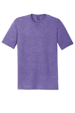 Sample of District Made Mens Perfect Tri Crew Tee in Purple Frost from side front