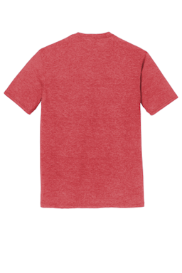 Sample of District Made Mens Perfect Tri Crew Tee in Red Frost from side back
