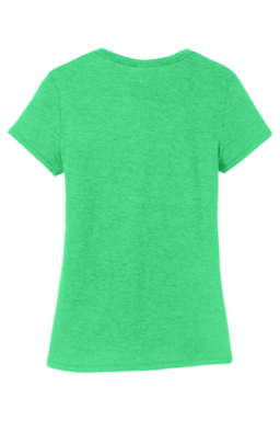 Sample of District Made Ladies Perfect Tri Crew Tee in Green Frost from side back