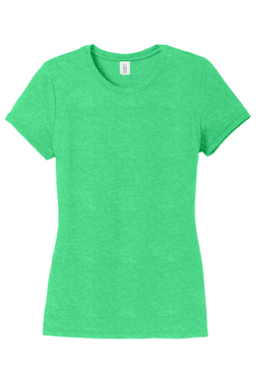 Sample of District Made Ladies Perfect Tri Crew Tee in Green Frost from side front