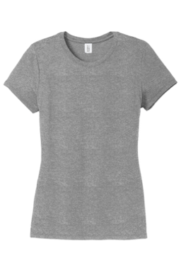 Sample of District Made Ladies Perfect Tri Crew Tee in Grey Frost from side front