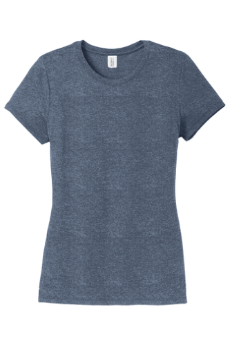 Sample of District Made Ladies Perfect Tri Crew Tee in Navy Frost style
