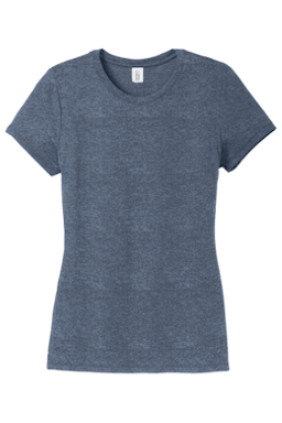 Sample of District Made Ladies Perfect Tri Crew Tee in Navy Frost from side front