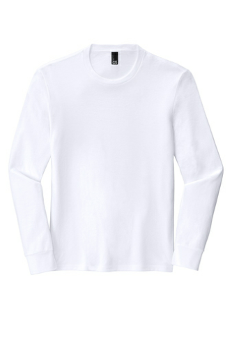 Sample of District Made Mens Perfect Tri Long Sleeve Crew Tee in White style