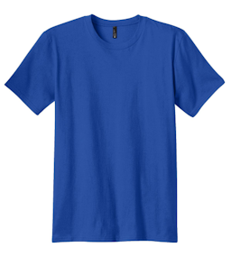 Sample of District The Concert Tee in Deep Royal from side front
