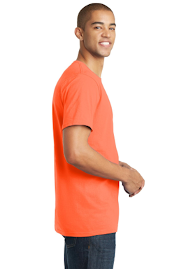 Sample of District The Concert Tee in Neon Orange from side sleeveleft
