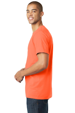 Sample of District The Concert Tee in Neon Orange from side sleeveright