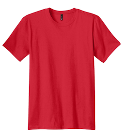 Sample of District The Concert Tee in New Red from side front