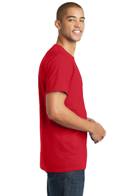 Sample of District The Concert Tee in New Red from side sleeveleft