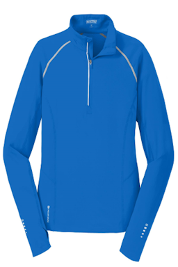 Sample of OGIO ENDURANCE Ladies Nexus 1/4-Zip Pullover in Electric Blue from side front