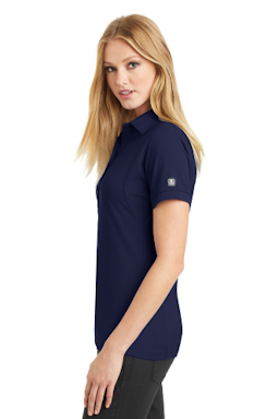Sample of OGIO Jewel Polo in Navy from side sleeveleft