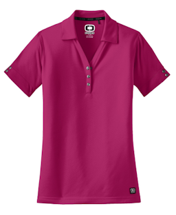 Sample of OGIO Glam Polo in Pink Crush from side front