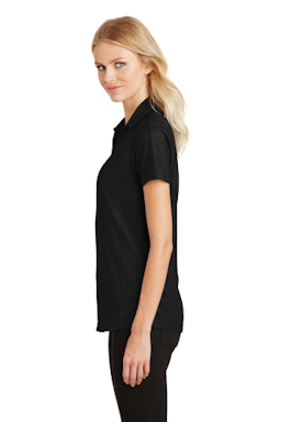 Sample of OGIO Ladies Onyx Polo in Blacktop from side sleeveleft