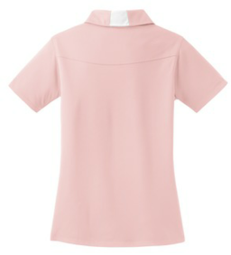 Sample of Sport-Tek Ladies Side Blocked Micropique Sport-Wick Polo in Lt Pink White from side back