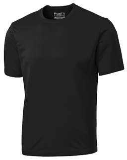 Sample of Port & Company Essential Performance Tee in Jet Black from side front