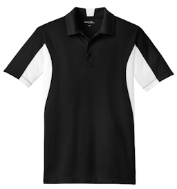 Sample of Sport-Tek Side Blocked Micropique Sport-Wick Polo in Black White from side front