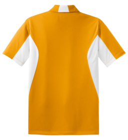 Sample of Sport-Tek Side Blocked Micropique Sport-Wick Polo in Gold White from side back