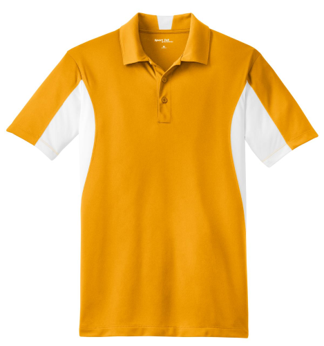 Sample of Sport-Tek Side Blocked Micropique Sport-Wick Polo in Gold White style